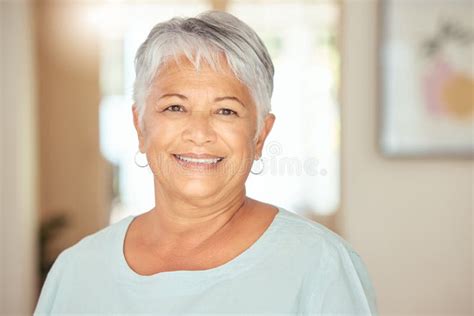 Happy Woman Senior Portrait And Relax In Home For Retirement Healthy