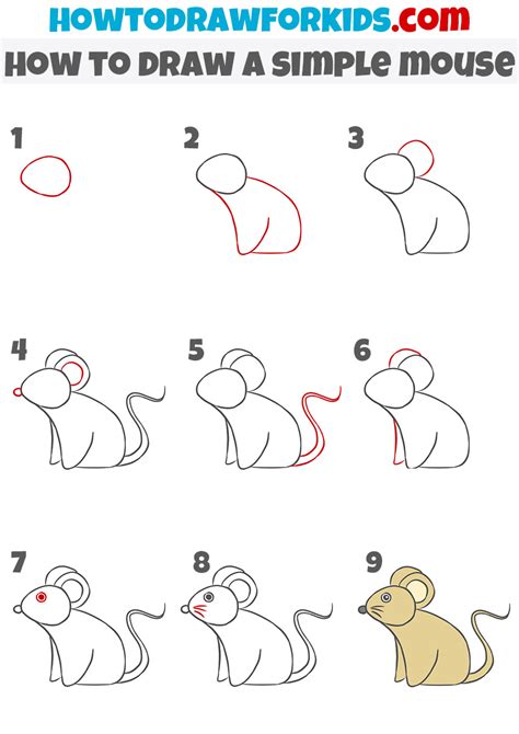 How To Draw A Simple Mouse Easy Drawing Tutorial For Kids