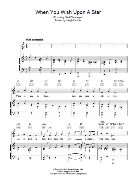 When You Wish Upon A Star From Disneys Pinocchio Sheet Music By
