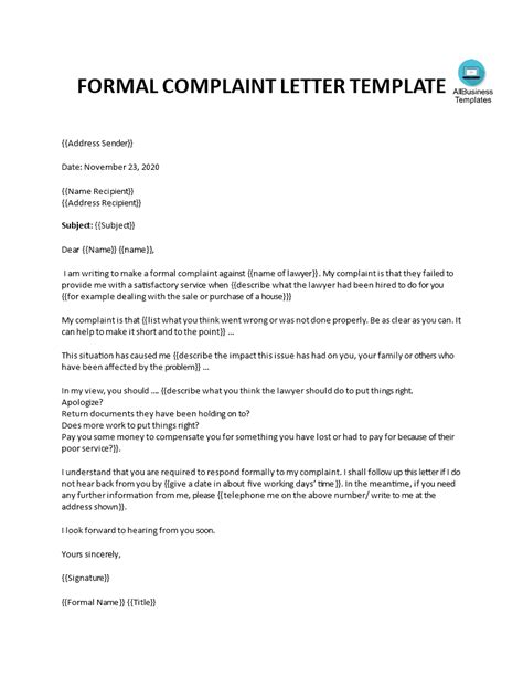 Formal Complaint Letter Sample Against A Person Lette Vrogue Co