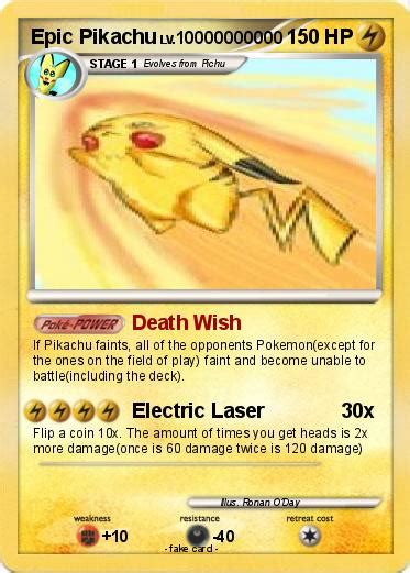 Pokémon Epic Pikachu 10 10 Death Wish My Pokemon Card