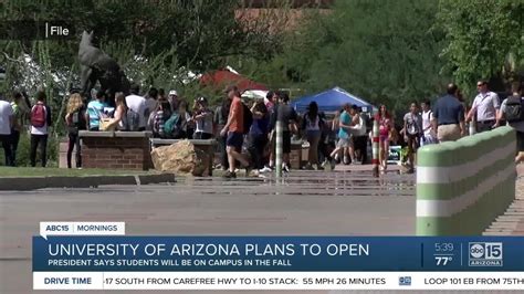 University Of Arizona Plans To Open In The Fall Youtube