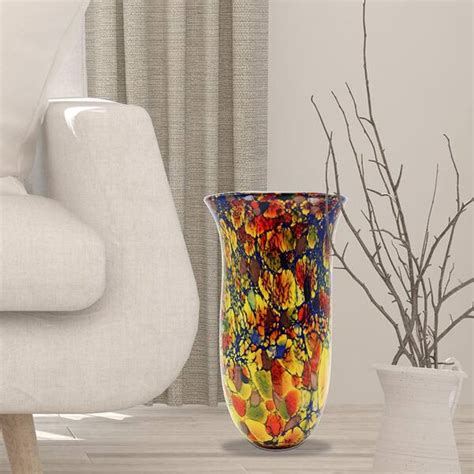Dale Tiffany Solana Multi Colored Hand Blown Art Glass Vase Av20351