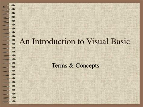 Ppt An Introduction To Visual Basic Powerpoint Presentation Free