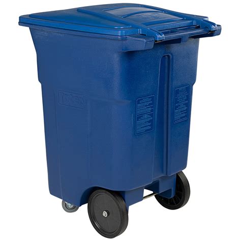 Toter Acc96 00blu 96 Gallon Blue Rotational Molded Rollout Trash Can