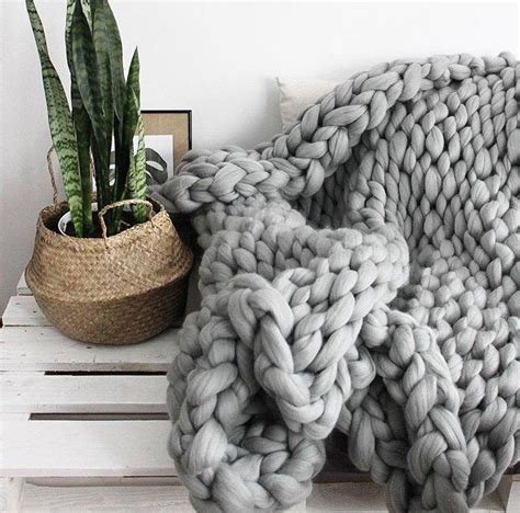 Handmade Chunky Knit Blanket Chunky Knit Throw Blanket Chunky Knit