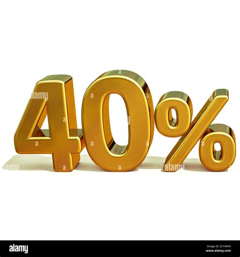 3d Gold 40 Forty Percent Discount Sign Stock Photo Alamy