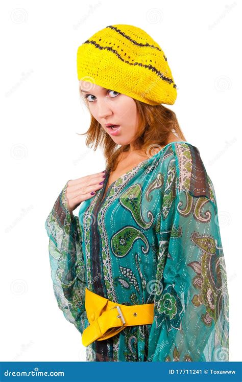 Portrait Of A Skinny Girl In A Semi Shirt Stock Image Image Of Female