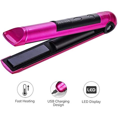 Portable Cordless Hair Straightener For Travel Mini Usb Rechargeable