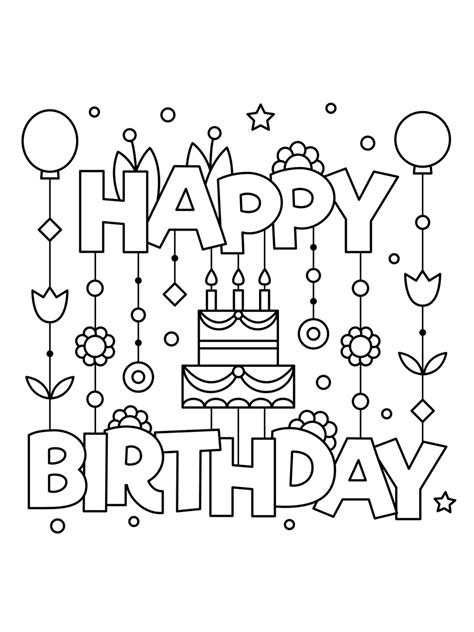 50 Birthday Coloring Pages For Kids Birthday Coloring Pages Happy