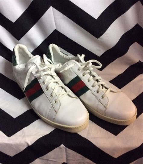 Gucci Tennis Shoes Leather Low Tops Lace Up Colored Crocodile