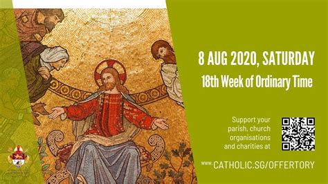 Catholic Mass 8th August 2020 Saturday Today Online 18th Week Of