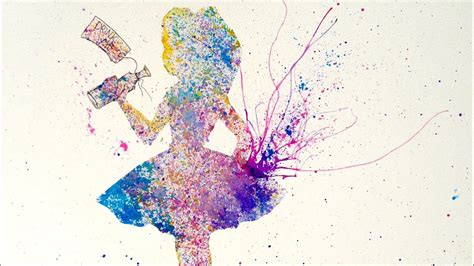 Alice In Wonderland Easy Acrylic Splatter Painting The Looking Glass