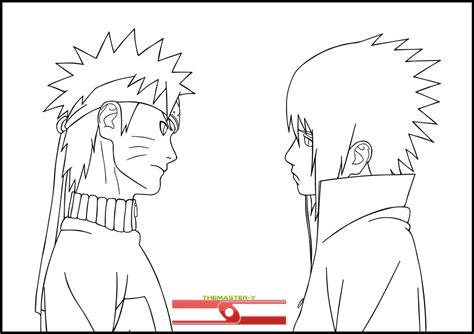 Naruto Vs Sasuke Lineart By Themaster Y On Deviantart