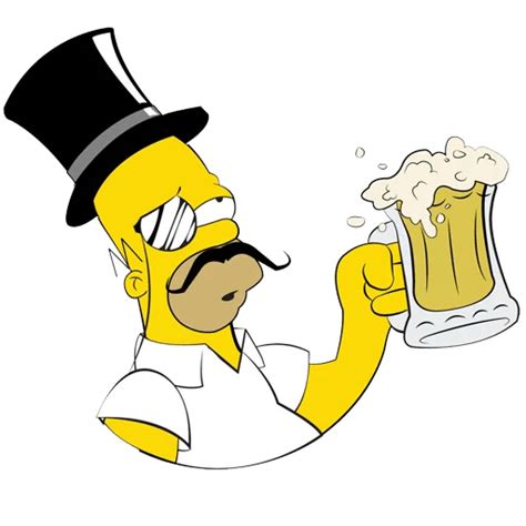 Homer Simpson Gentleman With A Beer Sticker Mania