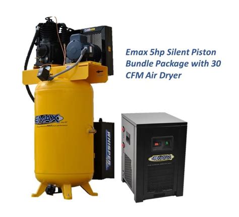 5 Hp Air Compressor With 30 Cfm Air Dryer 1 Phase Silent Air System