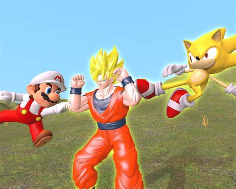 Goku Vs Mario And Sonic By Songokussjgodssj On Deviantart