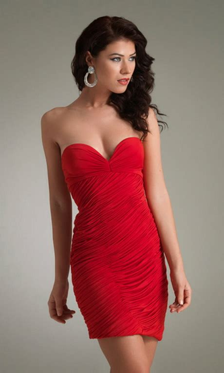 Red Strapless Dresses Natalie
