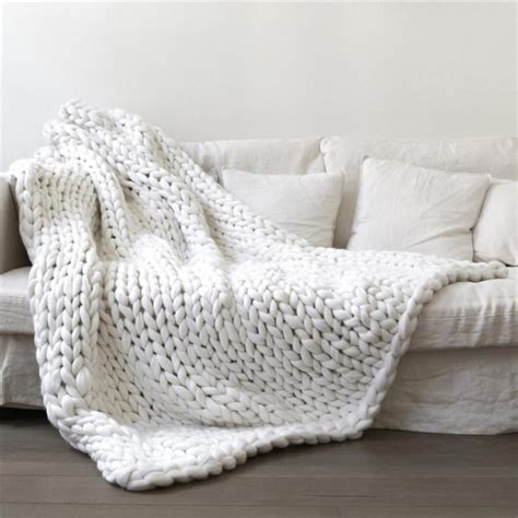 Chunky Knit Blanket Chenille Throw Blanket Knitted Throw Blanket For