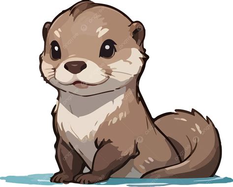 Cute Otter Animal Design Otter Animal Cartoon Png Transparent Image