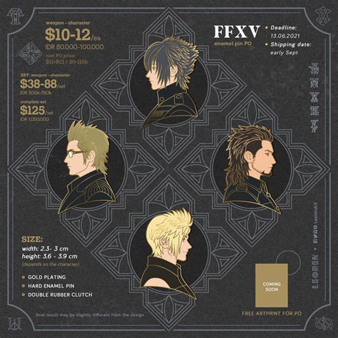 Final Fantasy Xv Ffxv Hard Enamel Pin