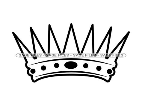 Crown Outline 2 Svg Crown Svg King Svg Queen Svg Princess Etsy