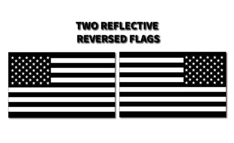 2x Reflective Reversed Black American Flag Made In Usa Decal 3m