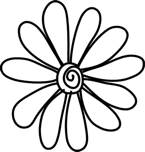 Black Outline Drawing Daisy Clipart Best