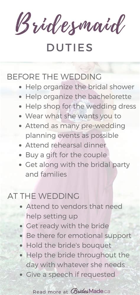 Bridesmaid Duties Everything You Need To Know Bridesmaid Duties Wedding Help Maid Of Honor
