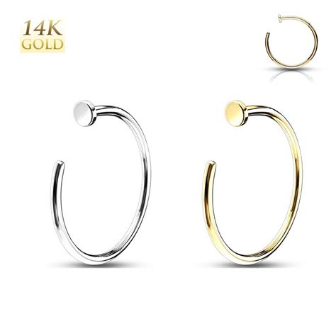 14k Solid Gold Nose Lip Hoop Ring Body Piercing Jewelry Yellow White Rose Gold Nose Ring Etsy