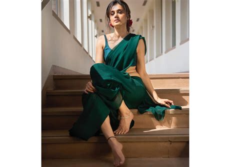 taapsee pannu is the desi girl gone global as she dons sarees for her vacation aboard you won t