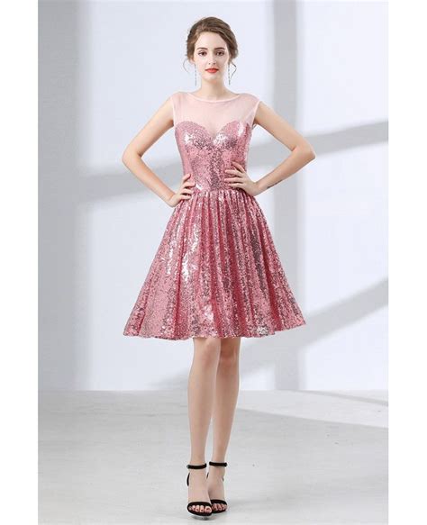 Sparkly Cute Pink Short Homecoming Dress For Senior Girls Ch6660