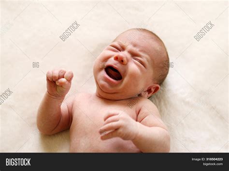One Month Baby Crying Image Photo Free Trial Bigstock