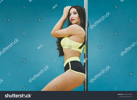 Portrait Smiling Sexy Brunette Stripper Wearing Stock Photo Shutterstock