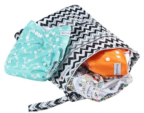 Anmababy 4 Pack Adjustable Size Waterproof Washable Pocket Cloth