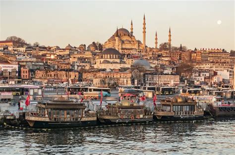 Cityscape And Old Town View From Istanbul In Early Morning Editorial