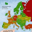 Population by country in Europe: Map