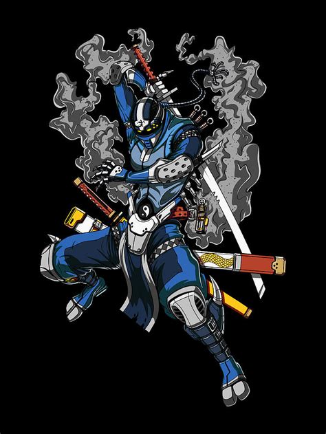 Robot Ninja Samurai Digital Art By Nikolay Todorov Pixels