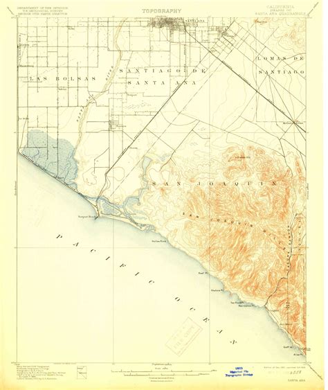 Santa Ana California 1901 1915 Usgs Old Topo Map 15x15 Quad Old Maps