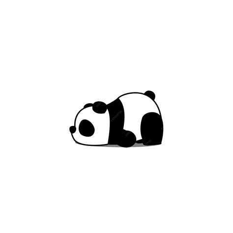 Premium Vector Lazy Panda Cartoon
