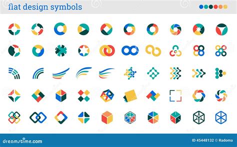Flat Design Symbols Signs Abstract Icons Stock Illustration