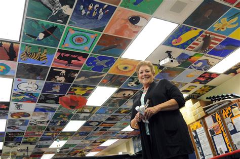 Painting your old ceiling tiles is an affordable and quick option that can brighten up your space. Art teacher remembers students through painted ceiling ...