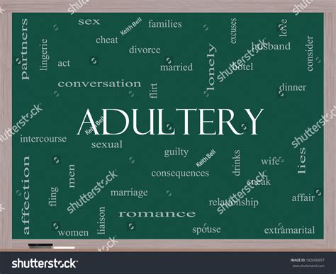 Adultery Word Cloud Concept On Blackboard Stock Illustration 182606897