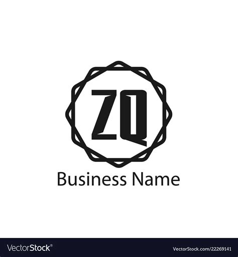 Initial Letter Zq Logo Template Design Royalty Free Vector