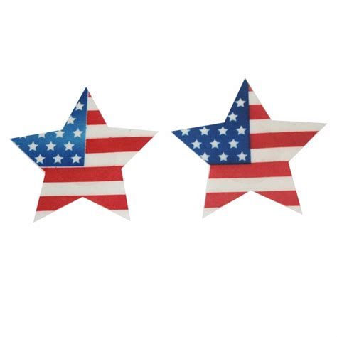 Cubierta De Pezón De Estrella A Rayas Bandera Americana Lentejuelas