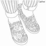 Coloring Shoes Books Adult Colouring sketch template