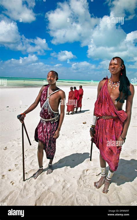 Masai People Paje Beach Zanzibar Island Tanzania Stock Photo 61415700