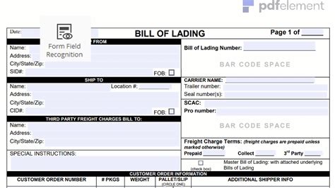 Role in the context of the international sales of goods and international ﬁ commercial setting, providing brief backgrounds on how the bill of lading plays its. Bill of Lading Form Template: Free Download, Create, Fill ...