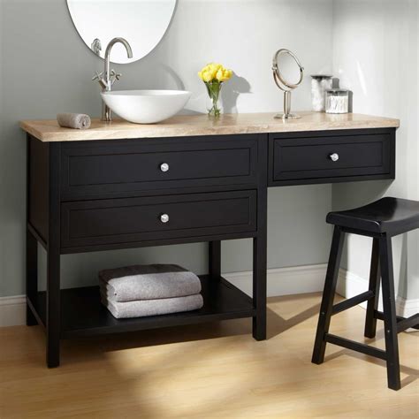 Bathroom Makeup Vanity And Chair Sink Vanities 60 Taren Black