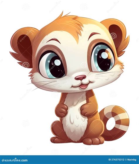 Cute Weasel Head Cartoon Vector 132630606
